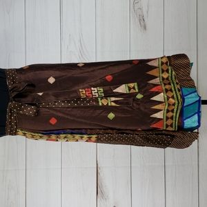 Darn Good Yarn Sari Silk Wrap Skirt Ankle XL/Plus